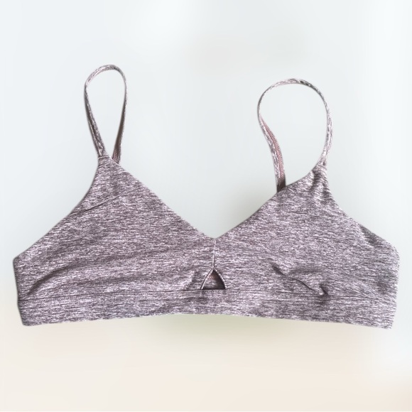 ALO Yoga Alosoft Keyhole Lounge Bra in Taupe - Picture 2 of 6